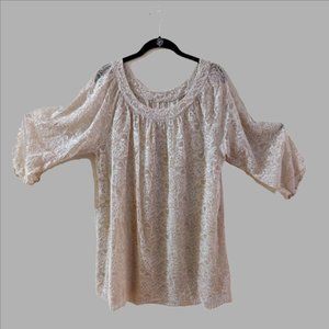 Beautiful Cream Colored Lace Tunic Overlay